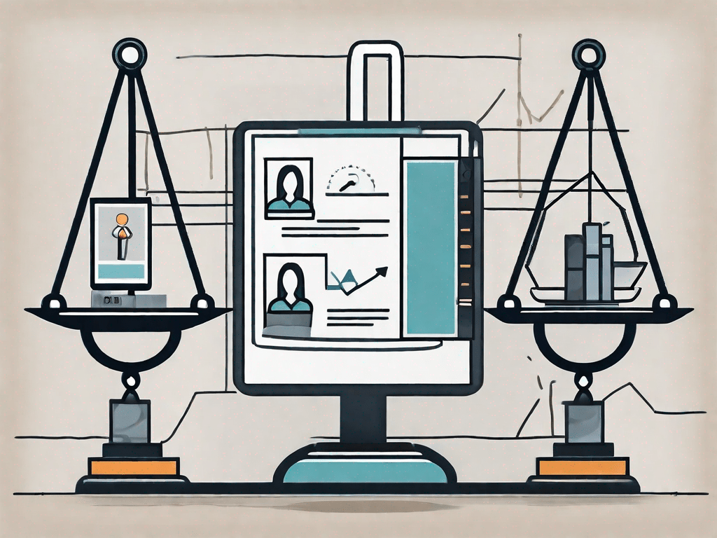 A well-crafted cv and a polished linkedin profile icon placed on a balance scale