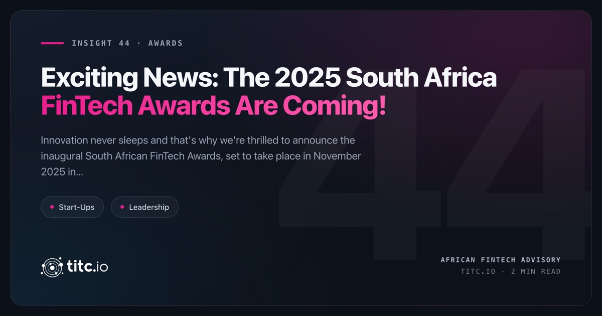South Africa FinTech Awards 2025